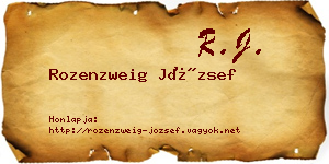 Rozenzweig József névjegykártya